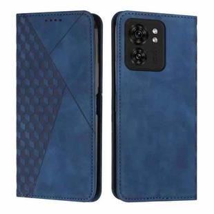 For Motorola Edge 40 Diamond Splicing Skin Feel Magnetic Leather Phone Case(Blue)