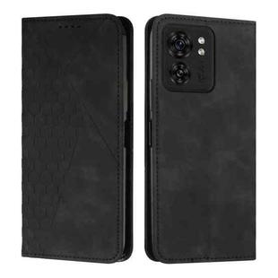 For Motorola Edge 40 Diamond Splicing Skin Feel Magnetic Leather Phone Case(Black)