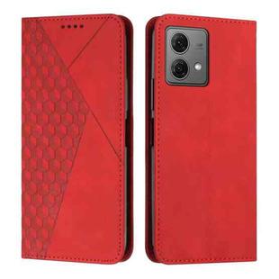 For Motorola Edge 40 Neo Diamond Splicing Skin Feel Magnetic Leather Phone Case(Red)