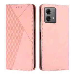 For Motorola Edge 40 Neo Diamond Splicing Skin Feel Magnetic Leather Phone Case(Rose Gold)