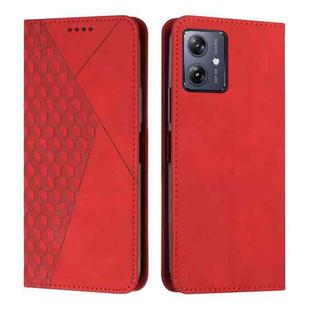 For Motorola Moto G54 Diamond Splicing Skin Feel Magnetic Leather Phone Case(Red)
