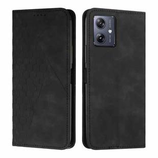 For Motorola Moto G54 Diamond Splicing Skin Feel Magnetic Leather Phone Case(Black)