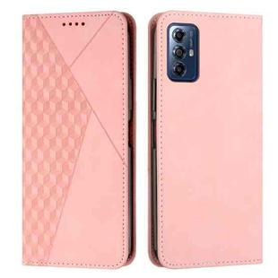 For Motorola Moto G Play 2024 Diamond Splicing Skin Feel Magnetic Leather Phone Case(Rose Gold)