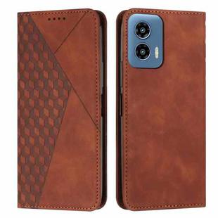 For Motorola Moto G Play 5G 2024 / G 5G 2024 Diamond Splicing Skin Feel Magnetic Leather Phone Case(Brown)