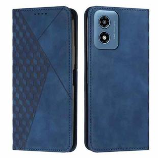 For Motorola Moto G04 / G24 Diamond Splicing Skin Feel Magnetic Leather Phone Case(Blue)