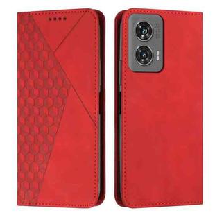 For Motorola Edge 50 Fusion Diamond Splicing Skin Feel Magnetic Leather Phone Case(Red)