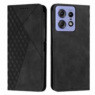 For Motorola Edge 50 Pro Diamond Splicing Skin Feel Magnetic Leather Phone Case(Black)