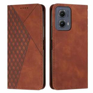 For Motorola Edge 2024 Diamond Splicing Skin Feel Magnetic Leather Phone Case(Brown)