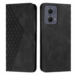 For Motorola Edge 2024 Diamond Splicing Skin Feel Magnetic Leather Phone Case(Black)