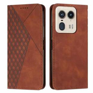 For Motorola Moto X50 Ultra Diamond Splicing Skin Feel Magnetic Leather Phone Case(Brown)