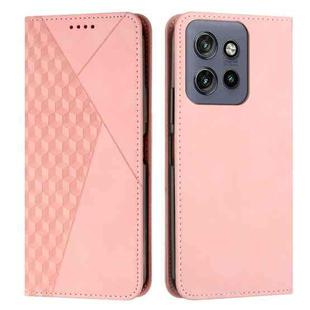 For Motorola Edge 50 Neo Diamond Splicing Skin Feel Magnetic Leather Phone Case(Rose Gold)