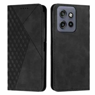 For Motorola Edge 50 Neo Diamond Splicing Skin Feel Magnetic Leather Phone Case(Black)