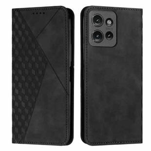 For Motorola Edge 50 Diamond Splicing Skin Feel Magnetic Leather Phone Case(Black)