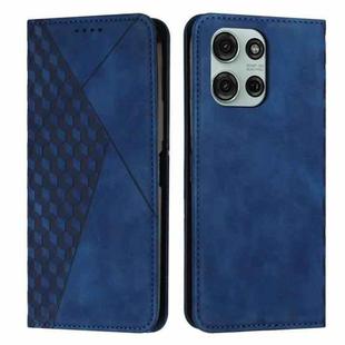 For Motorola Moto G75 Diamond Splicing Skin Feel Magnetic Leather Phone Case(Blue)