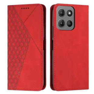 For Motorola Moto G15 Diamond Splicing Skin Feel Magnetic Leather Phone Case(Red)