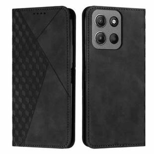 For Motorola Moto G15 Diamond Splicing Skin Feel Magnetic Leather Phone Case(Black)