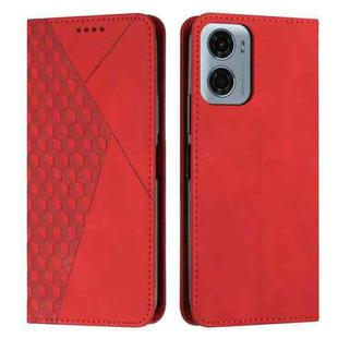 For Motorola Moto G05 Diamond Splicing Skin Feel Magnetic Leather Phone Case(Red)