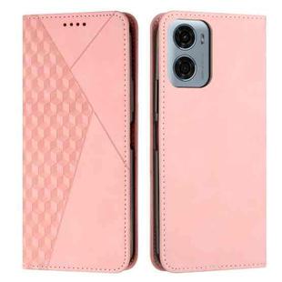 For Motorola Moto G05 Diamond Splicing Skin Feel Magnetic Leather Phone Case(Rose Gold)