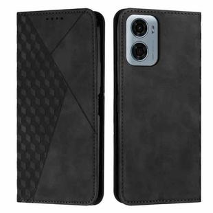 For Motorola Moto G05 Diamond Splicing Skin Feel Magnetic Leather Phone Case(Black)