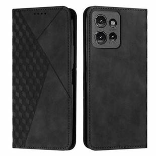 For Motorola Moto G 5G 2025 Diamond Splicing Skin Feel Magnetic Leather Phone Case(Black)