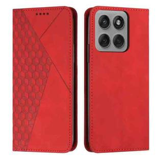For Motorola Edge 60 Pro Diamond Splicing Skin Feel Magnetic Leather Phone Case(Red)