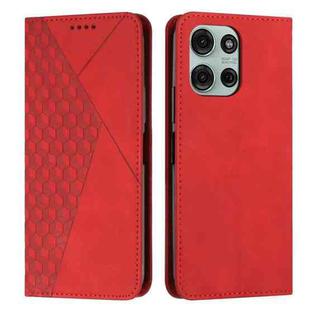 For Motorola Moto G56 5G Diamond Splicing Skin Feel Magnetic Leather Phone Case(Red)