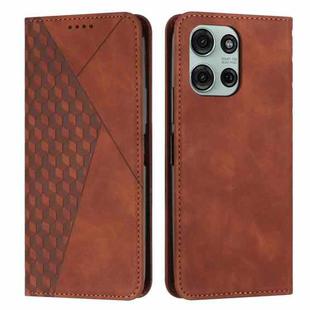 For Motorola Moto G86 5G Diamond Splicing Skin Feel Magnetic Leather Phone Case(Brown)