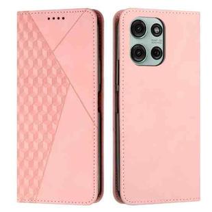 For Motorola Moto G86 5G Diamond Splicing Skin Feel Magnetic Leather Phone Case(Rose Gold)