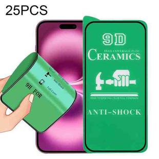 For iPhone 16 Plus 25pcs 9D Full Screen Full Glue Ceramic Film