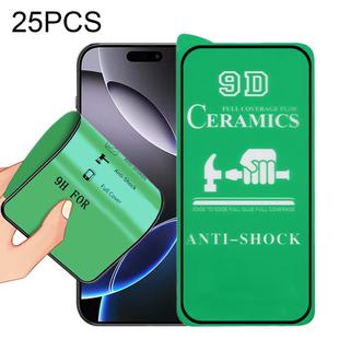 For iPhone 16 Pro Max 25pcs 9D Full Screen Full Glue Ceramic Film