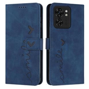 For Motorola Edge 40 Skin Feel Heart Pattern Leather Phone Case(Blue)