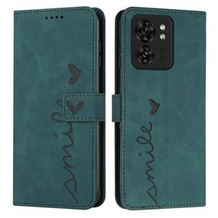 For Motorola Edge 40 Skin Feel Heart Pattern Leather Phone Case(Green)