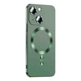 For iPhone 15 Plus Liquid Lens Protector Magsafe Phone Case(Green)