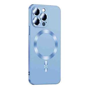 For iPhone 15 Pro Max Liquid Lens Protector Magsafe Phone Case(Sierra Blue)