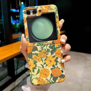 For Samsung Galaxy Z Flip5 Flower Series Pattern Phone Case(Yellow Flowers)