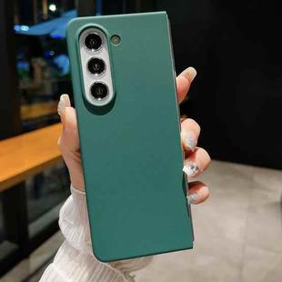 For Samsung Galaxy Z Fold5 Solid Color Spray Painting Phone Case(Dark Green)