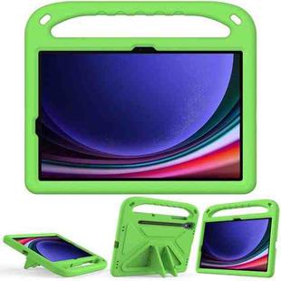 For Samsung Galaxy Tab S9 Handle EVA Shockproof Tablet Case with Holder(Green)