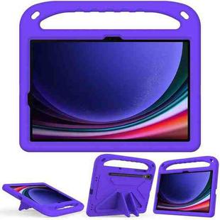 For Samsung Galaxy Tab S9 Handle EVA Shockproof Tablet Case with Holder(Purple)