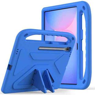 For Samsung Galaxy Tab S10 FE+ Handle EVA Shockproof Tablet Case with Holder(Blue)