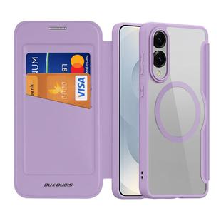 For Samsung Galaxy S25 Edge 5G DUX DUCIS Skin X Pro Series Magsafe PC + TPU Phone Leather Case(Purple)