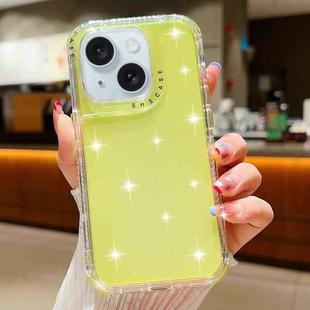 For iPhone 15 Plus Glitter Powder 3-in-1 TPU + PC Phone Case(Yellow)
