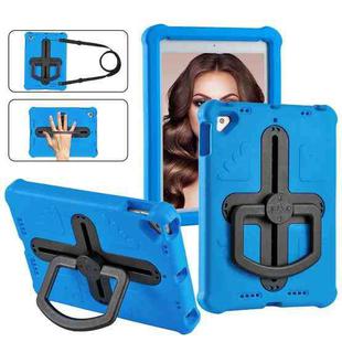 For iPad Air 2 / 9.7 2017 / 2018 Shield 360 Rotation Handle EVA Shockproof PC Tablet Case(Blue Black)