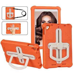 For iPad Air 2 / 9.7 2017 / 2018 Shield 360 Rotation Handle EVA Shockproof PC Tablet Case(Orange Beige)