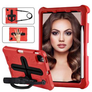 For iPad Pro 11 2024 Shield 360 Rotation Handle EVA Shockproof PC Tablet Case(Red Black)