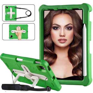 For iPad Air 11 2024 Shield 360 Rotation Handle EVA Shockproof PC Tablet Case(Green Beige)