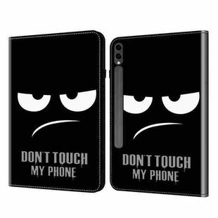 For Samsung Galaxy Tab S7 FE/S8+/S7+/S9 FE+ Crystal Texture Painted Leather Tablet Case(Dont Touch My Phone)