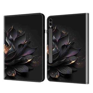 For Samsung Galaxy Tab S7 / S8 / S9 Crystal Texture Painted Leather Tablet Case(Purple Lotus)