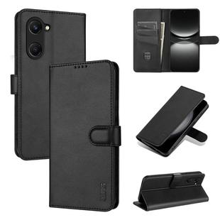 For vivo Y37 / Y36t / Y03 / Y18 AZNS Skin Feel Calf Texture Flip Leather Phone Case(Black)