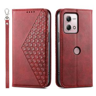 For Motorola Moto G Stylus 4G 2023 Cubic Grid Calf Texture Magnetic Leather Phone Case(Red)