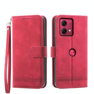 For Motorola Moto G84 Dierfeng Dream Line TPU + PU Leather Phone Case(Red)